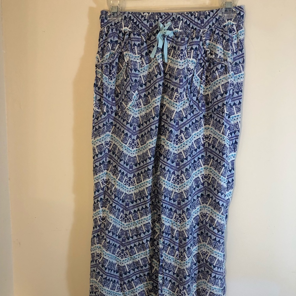VS Lounge Pants Blues Tribal Print Size XS Cotton